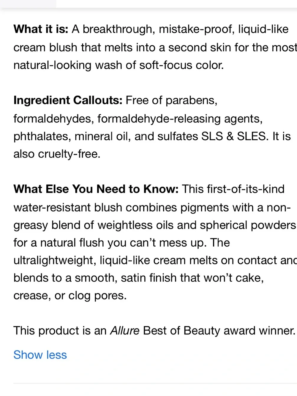 Rare Beauty buildable cream